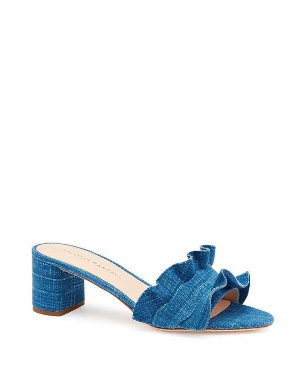 NWT Loeffler Randall Indigo denim blue vera heels mule - Picture 4 of 11